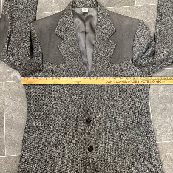 Pendleton gray wool sport coat blazer jacket button up suit formal - Picture 11 of 13